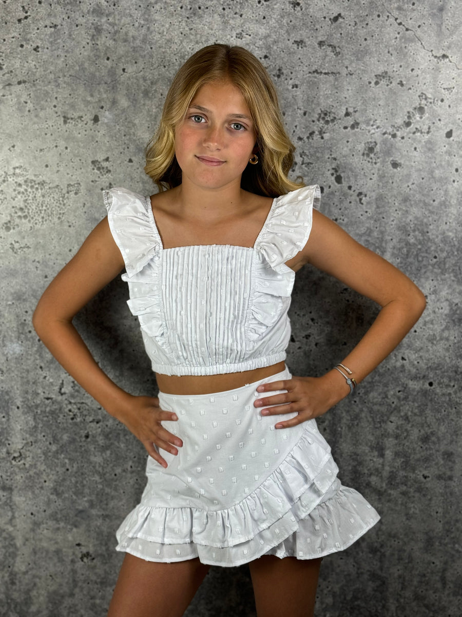 If So Textured Faux Wrap Skirt - The Itsy Bitsy Boutique