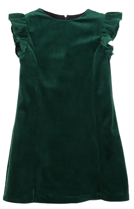 velvet green shift dress Luli and Me Deluxe Teri Jon