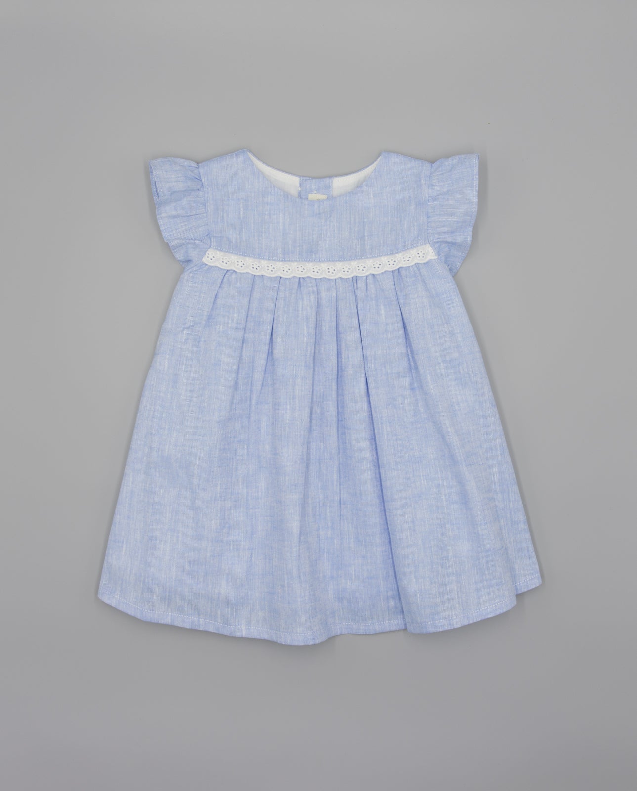 linen baby dress Viverano Organics Amour Rose Floral Ruffle Baby Dress & Bloomer (Linen Blend) 3-6M / Rose Floral