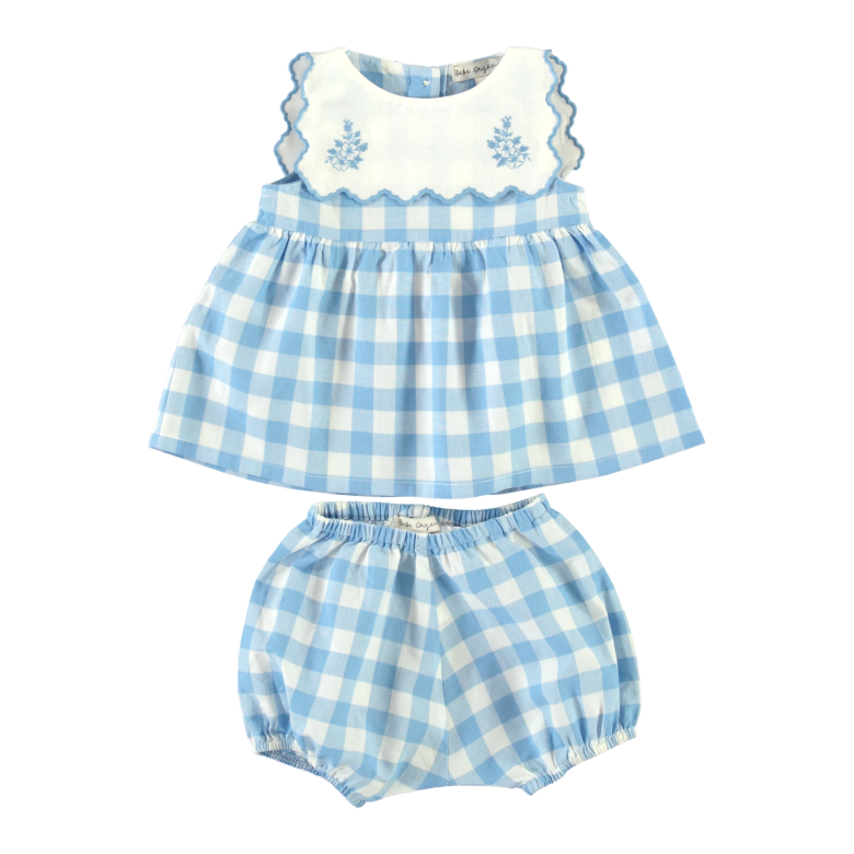 Bebe Organic Viola Baby Dress ~ Sailor Check 12M Bebe Organic Viola Baby Dress ~ Sailor Check 12M