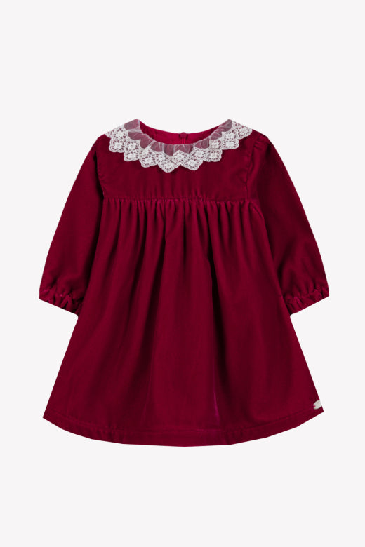 velvet dress lace collar Tartine et Chocolat DR3975 Size:2-3 Y Elegant Black Gold Beading