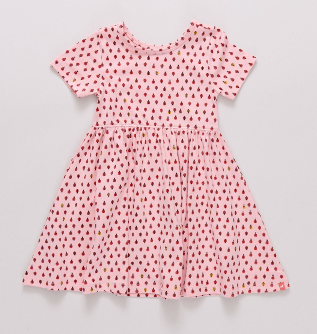 pink ladybug dress Girl's Ladybug Line Applique Dress in Pink Stripe size 3T